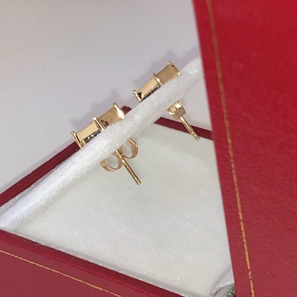 Solid Stamped 14K Yellow Gold Natural Diamond Stud Earrings Unisex Men Women